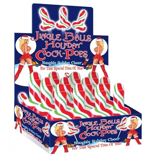 Jingle Bells Holiday Cock Pop - 12 Piece Display