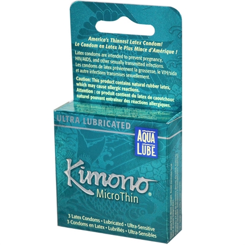 Kimono Microthin With Aqua Lube - 3 Pack