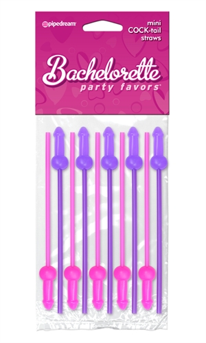 Bachelorette Party Favors Mini Cock Tails Straw -  10 Pack