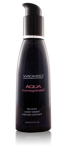 Aqua Pomegranate Flavored Water-Based Lubricant - 4 Oz.