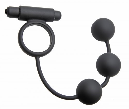 Tri-Orb Vibrating Cock Ring and Silicone  Weighted Anal Balls