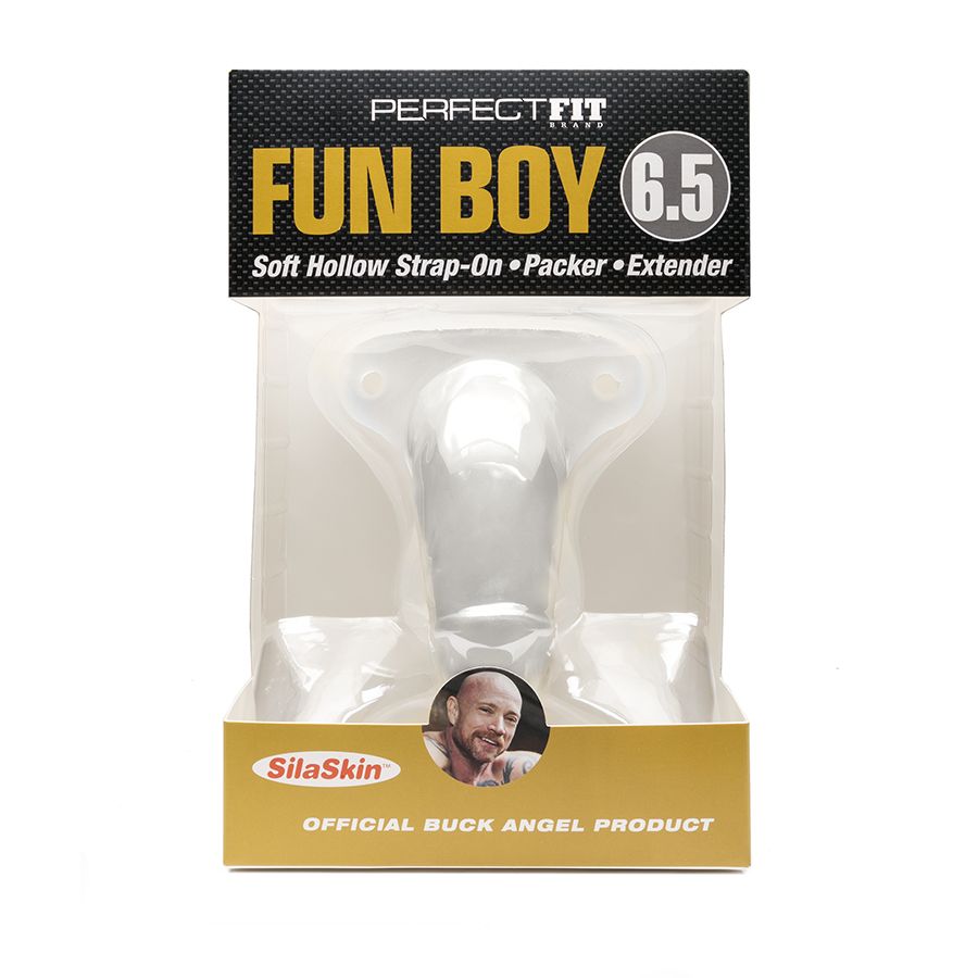 Fun Boy 6.5 Soft Hollow Strap-on - Packer - Extender - Clear