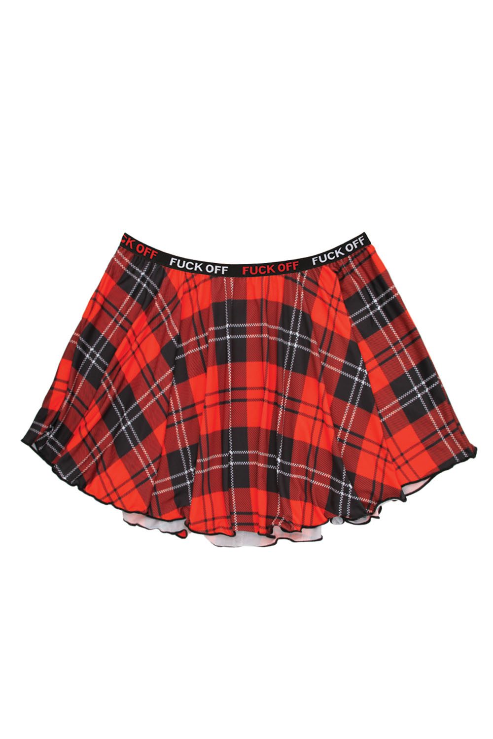 F*Ck Off Plaid Skirt - Red Plaid - S/m