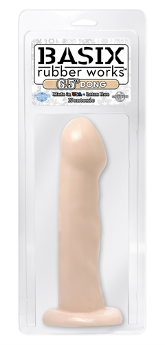 Basix Rubber Works - 6.5 Inch Dong With Suction Cup - Flesh