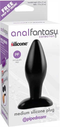 Anal Fantasy Collection Medium Silicone Plug - Black