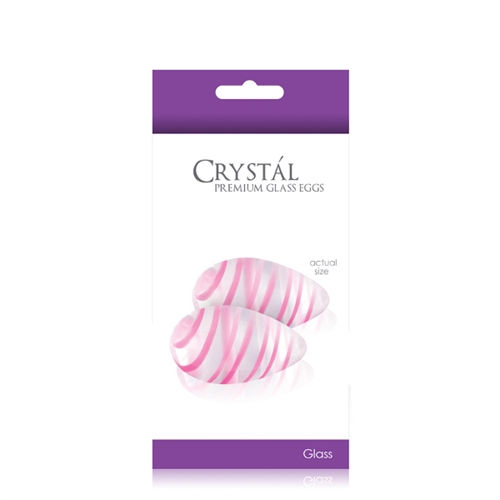 Crystal Premium Glass Eggs - Clear/pink