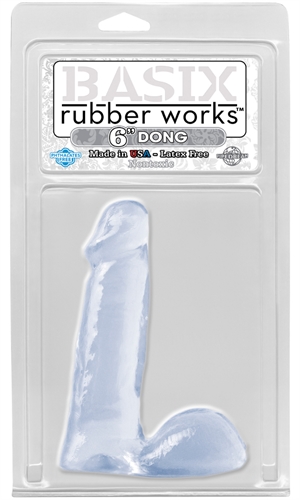Basix Rubber Works - 6 Inch Dong - Clear
