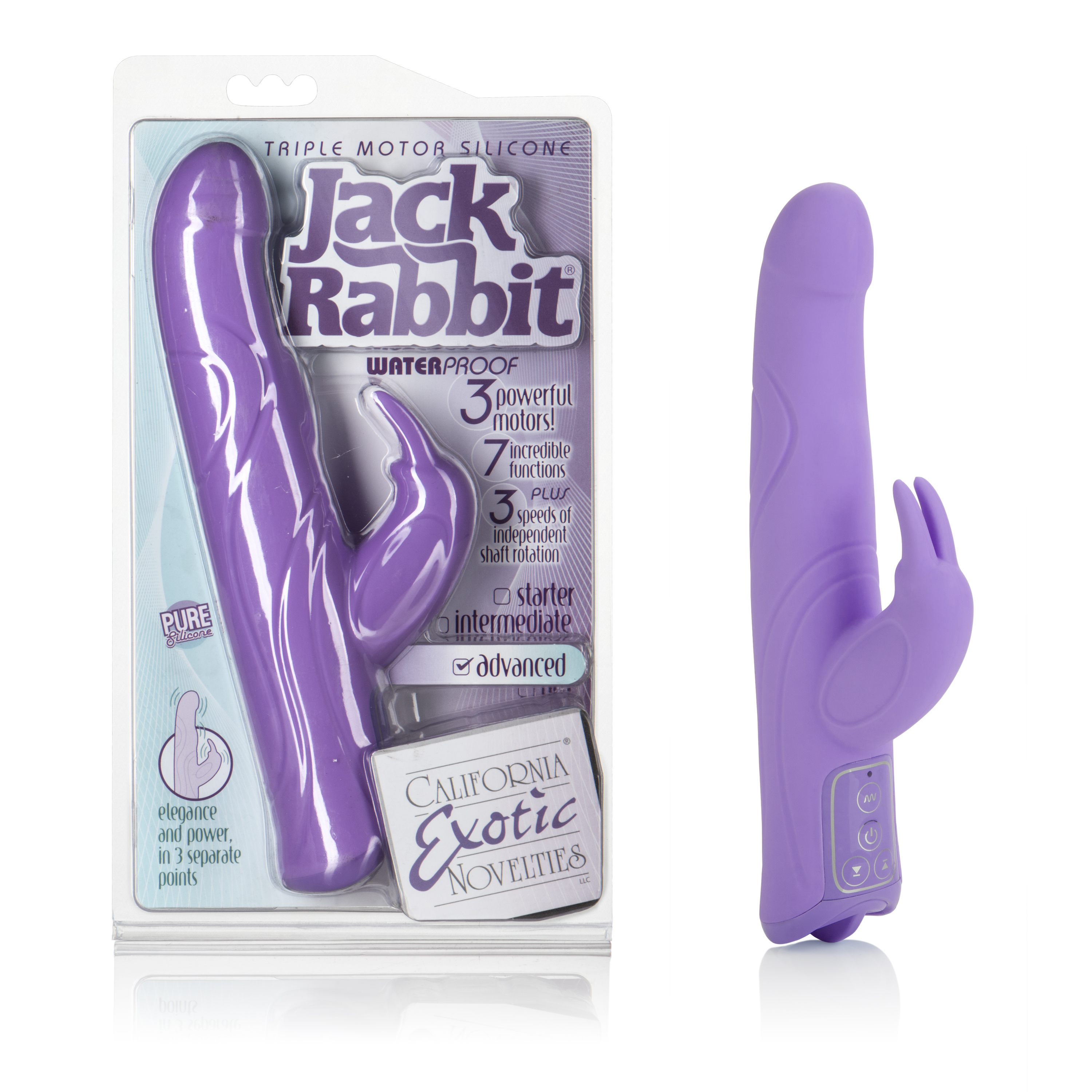 Triple Motor Silicone Jack Rabbit - Purple