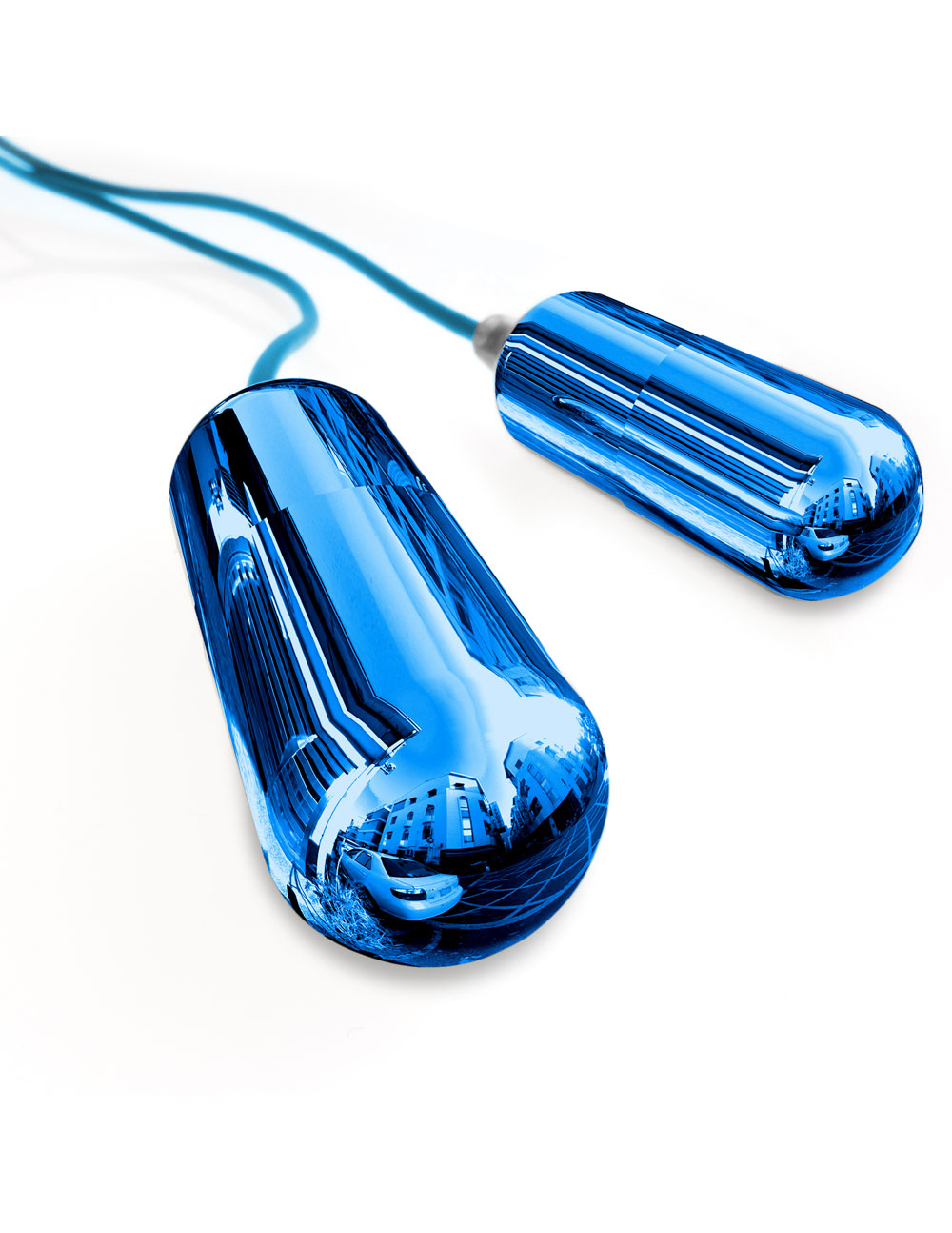 Dual Vibrating Penis Sleeve - Blue and Clear