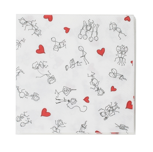 Stick Figure Style Napkins 8 Pack