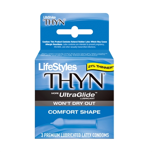 Lifestyles Thyn Lubricated Condoms - 3 Pack