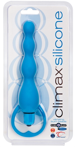 Climax Silicone Vibrating Bum Beads - Blue