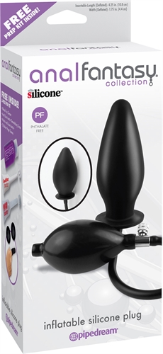 Anal Fantasy Collection Inflatable Silicone Plug - Black