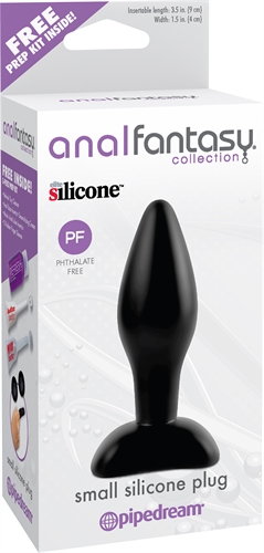 Anal Fantasy Collection Small Silicone Plug - Black