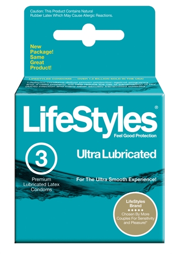 Lifestyles Ultra Lubricated Condoms - 3 Pack