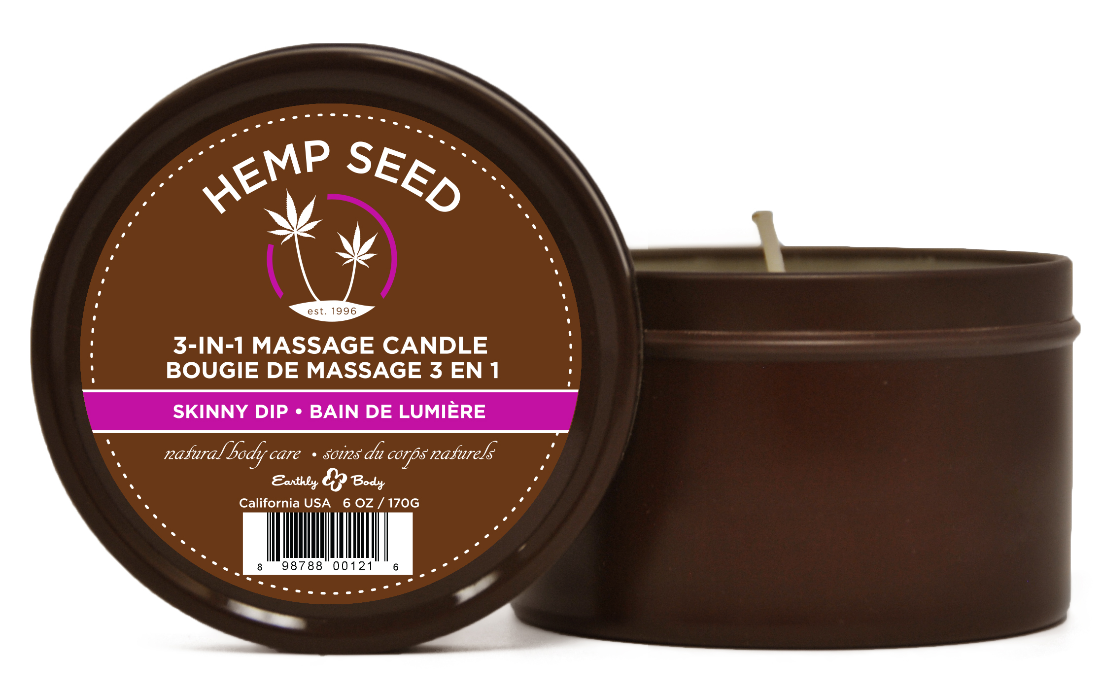 Skinny Dip Suntouched Candle With Hemp 6 Oz