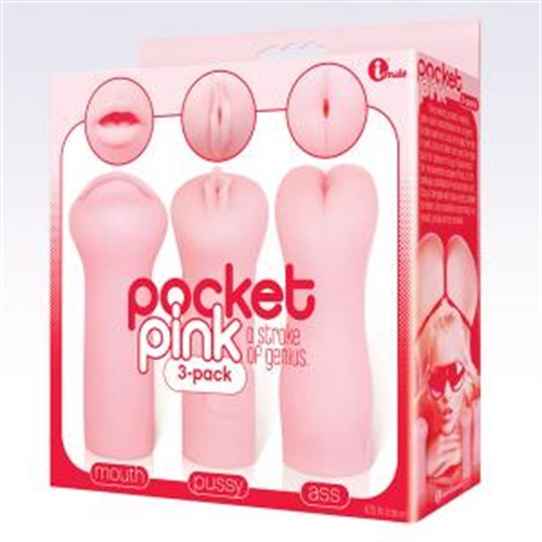 Pockey Pink Masturbator Trio Ass, Mouth and Pussy