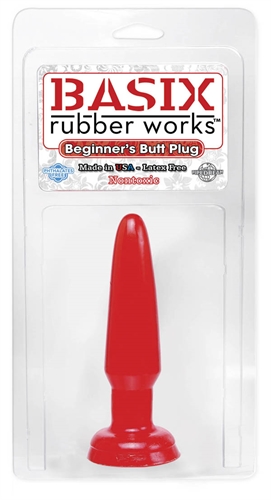 Basix 3.5 Inch Beginners Butt Plug - Red