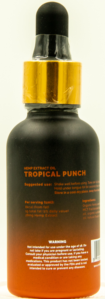 Mile High Cure Hemp Derived Oil Tropical Punch 30ml Dropper Bottle 1250mg