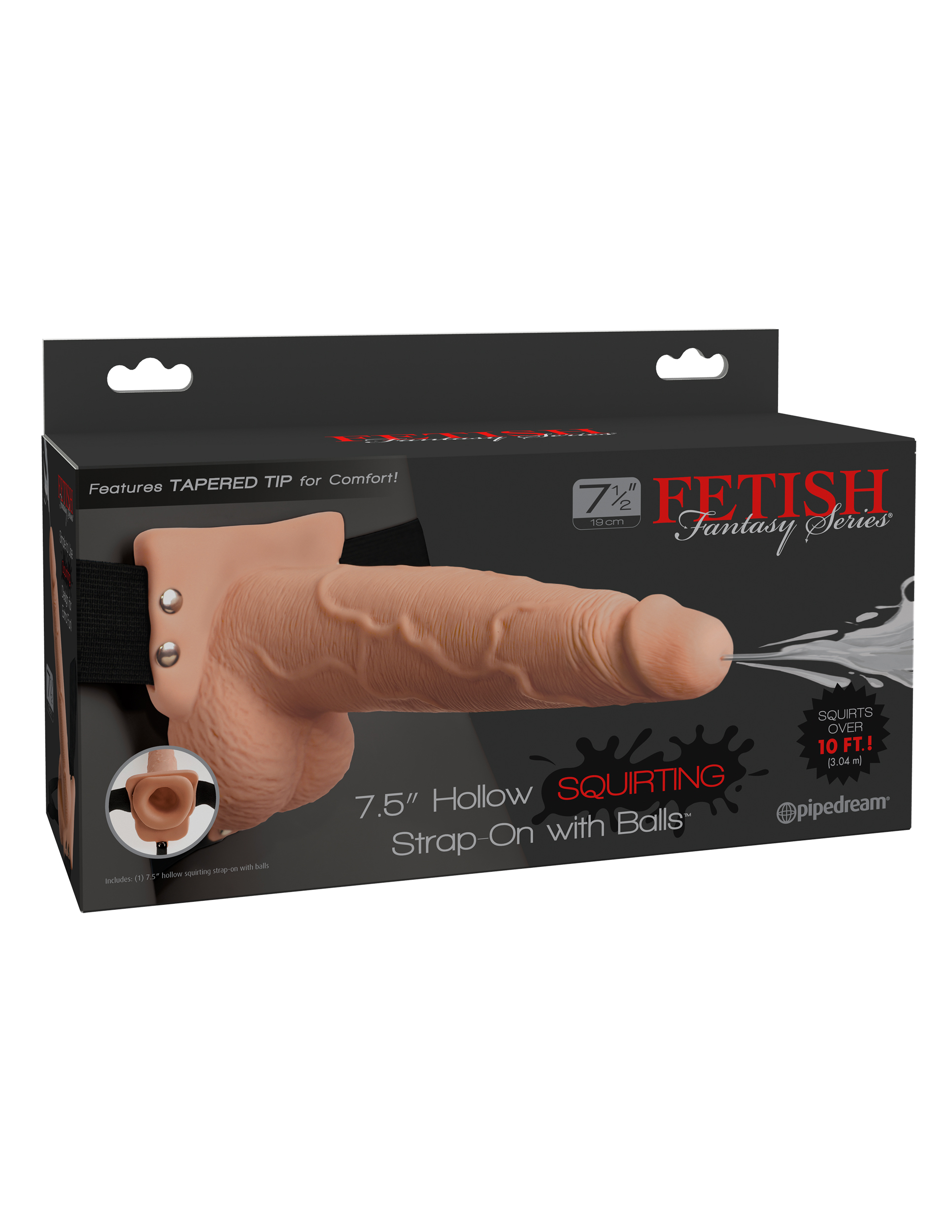 Fetish Fantasy Series 7.5" Hollow Squirting Strap-on With Balls - Flesh