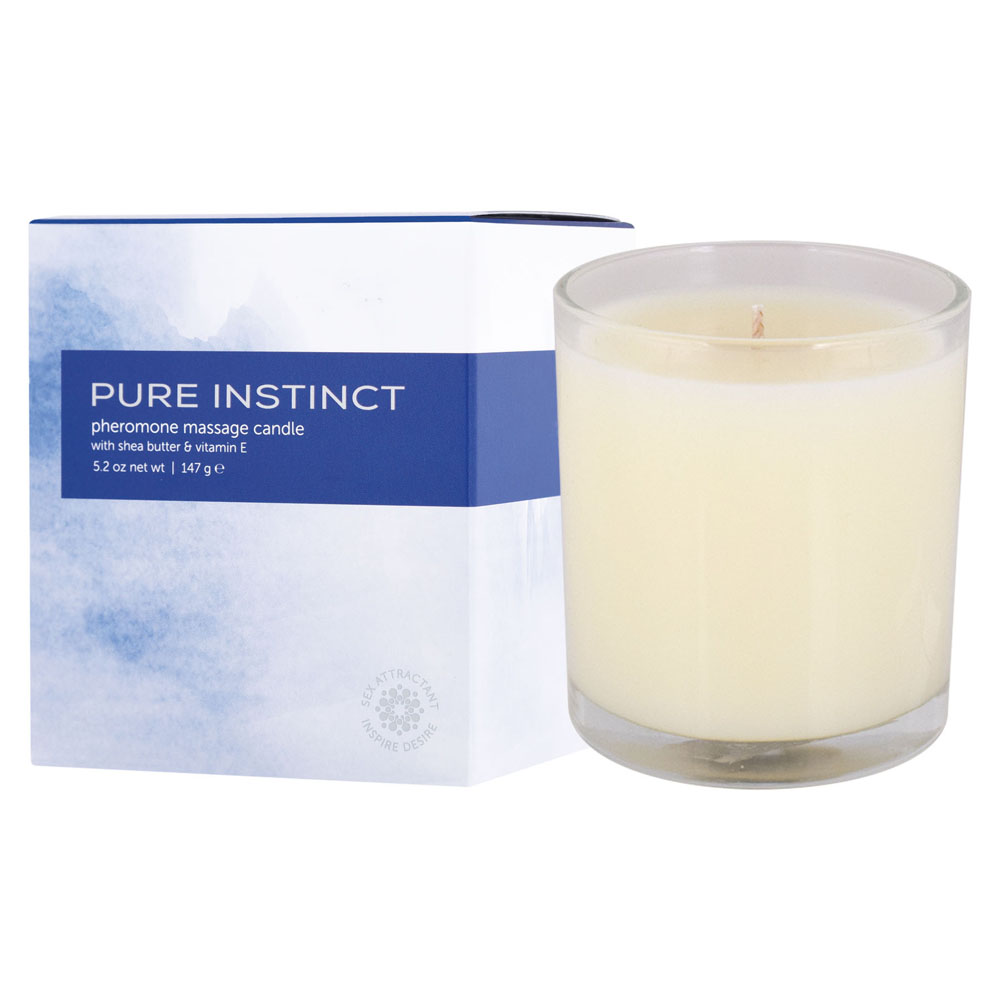 Pure Instinct Pheromone Massage Candle True Blue 5.2 Oz