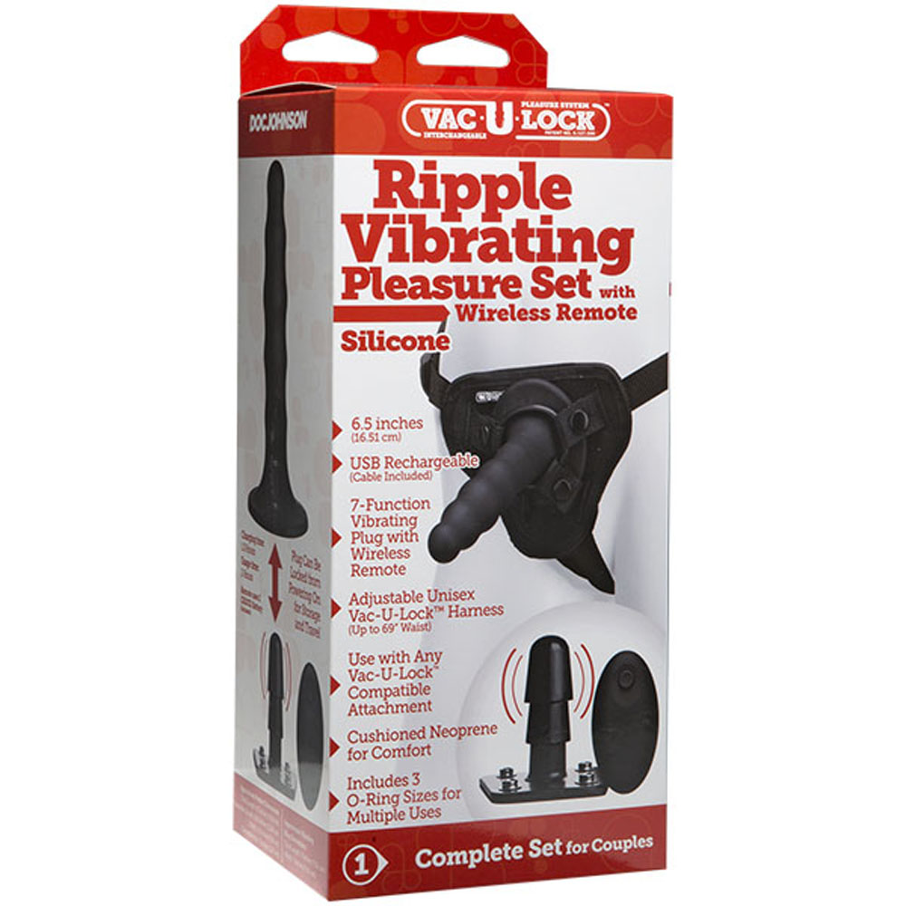 Vac-U-Lock - Ripple Pleasure Set - Vibrating -  Black