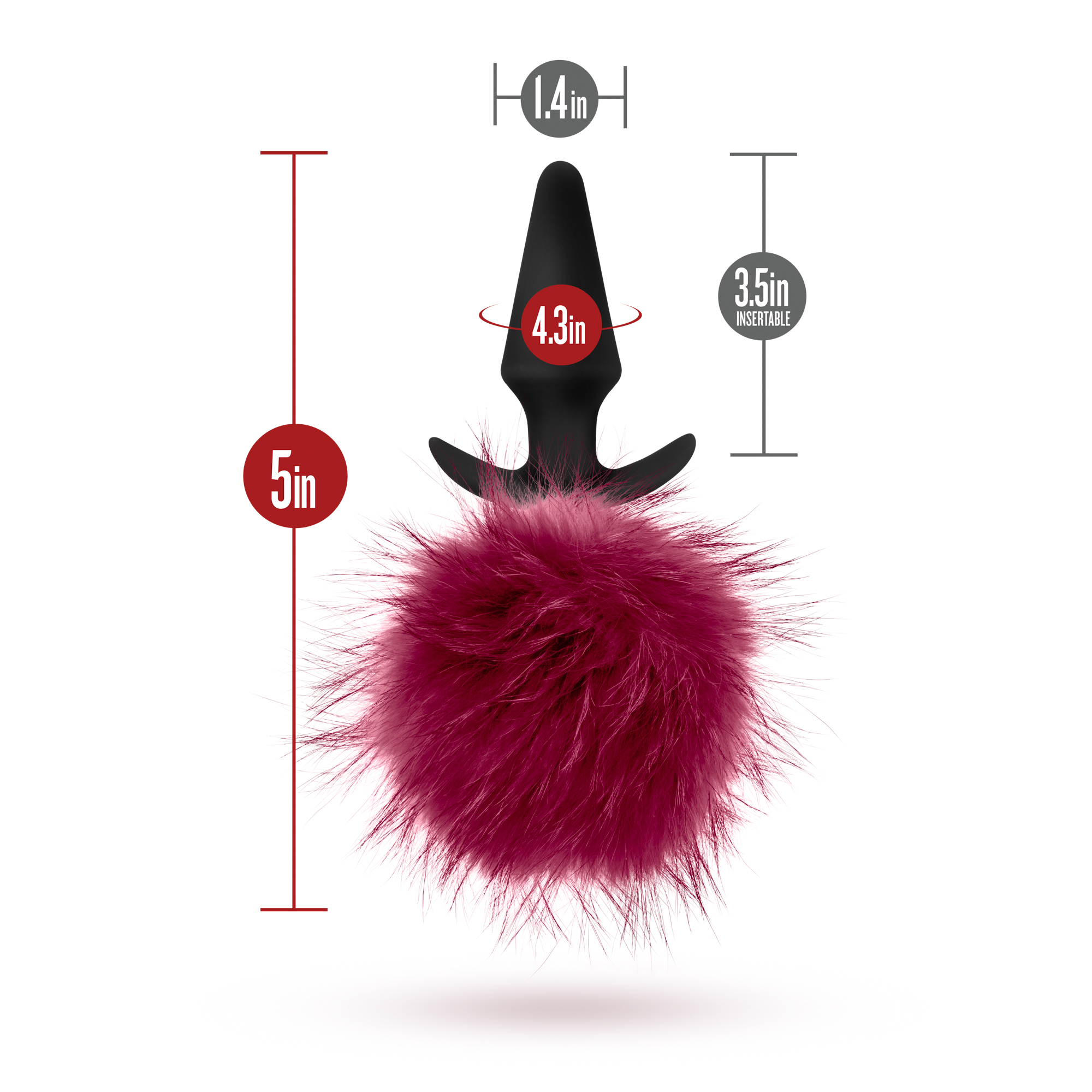 Pom Plugs Fur Pom Pom - Burgundy