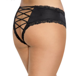 Open Back Panty - 3x - Black