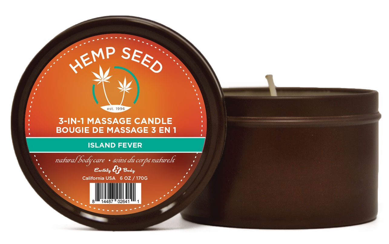 3 in 1 Massage Candle - Island Fever 6 Oz - Hemp Seed