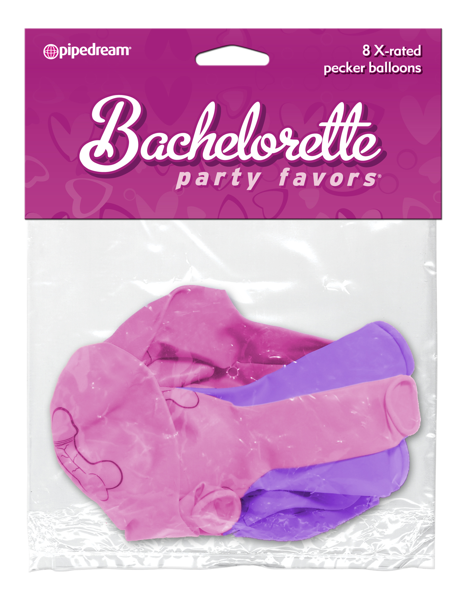 Bachelorette Party Favors - X-Rated Pecker Balloons - Pink and Purple