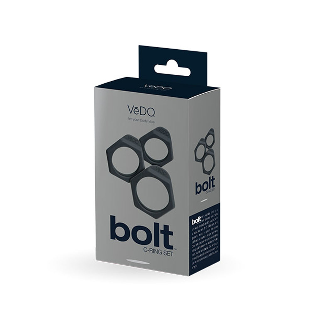 Bolt Cockring Set - Black