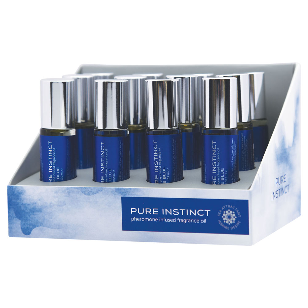 Pure Instinct Pheromone Fragrance Oil True Blue Roll on 12 Pc Display