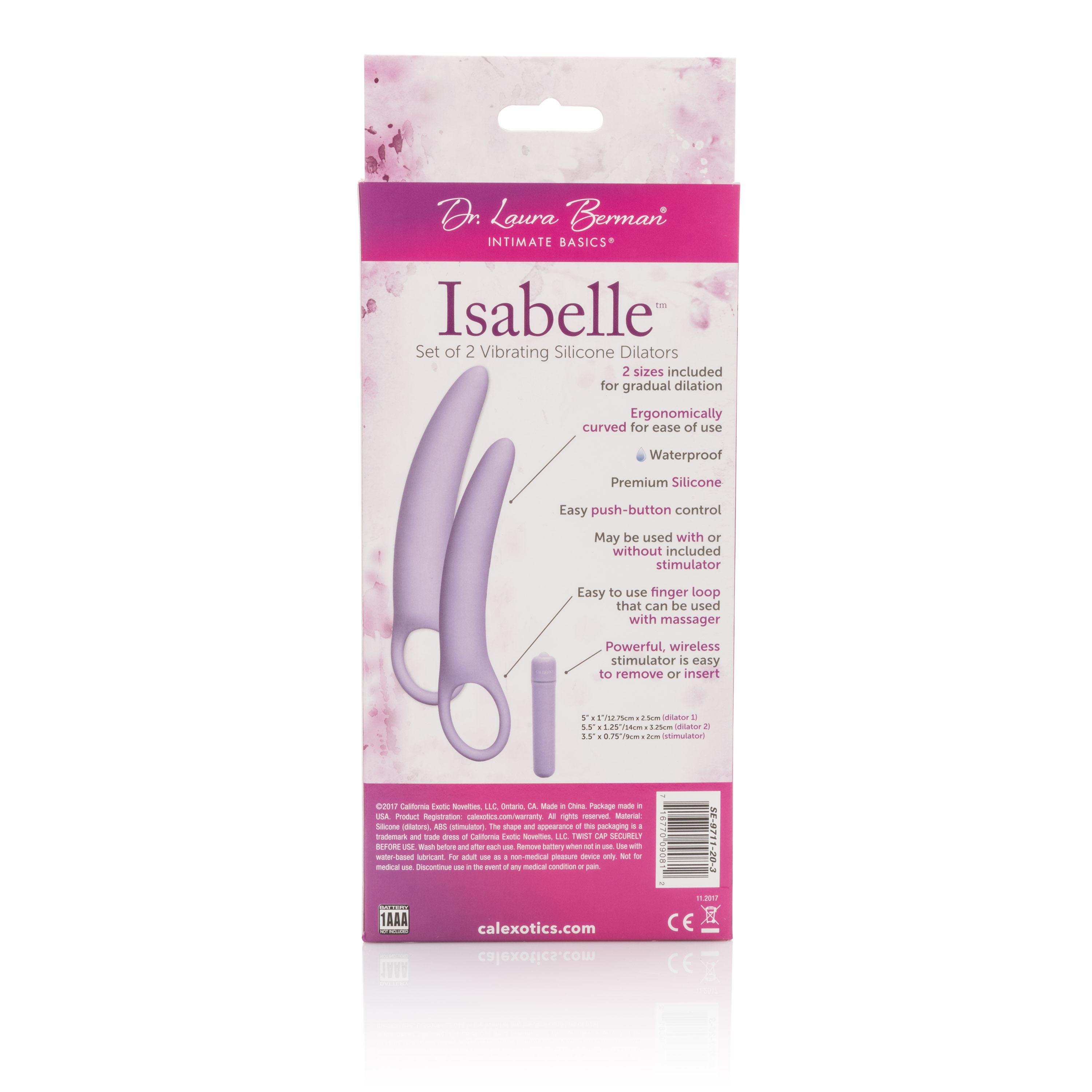 Dr. Laura Berman Isabelle Set of 2 Vibrating  Silicone Dilators