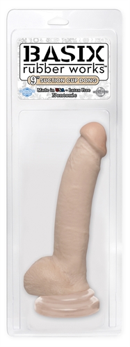 Basix 9 Inch Suction Cup Dong - Flesh