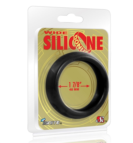 Wide Silicone Donut - Black - 1.88-Inch Diameter