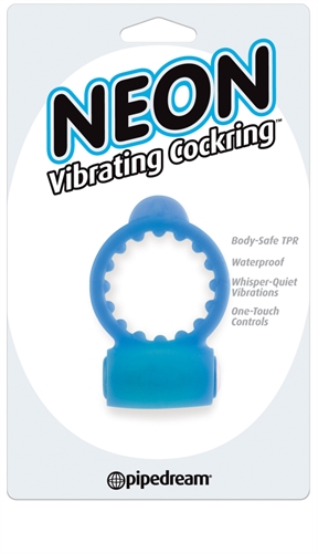 Neon Vibrating Cockring - Blue