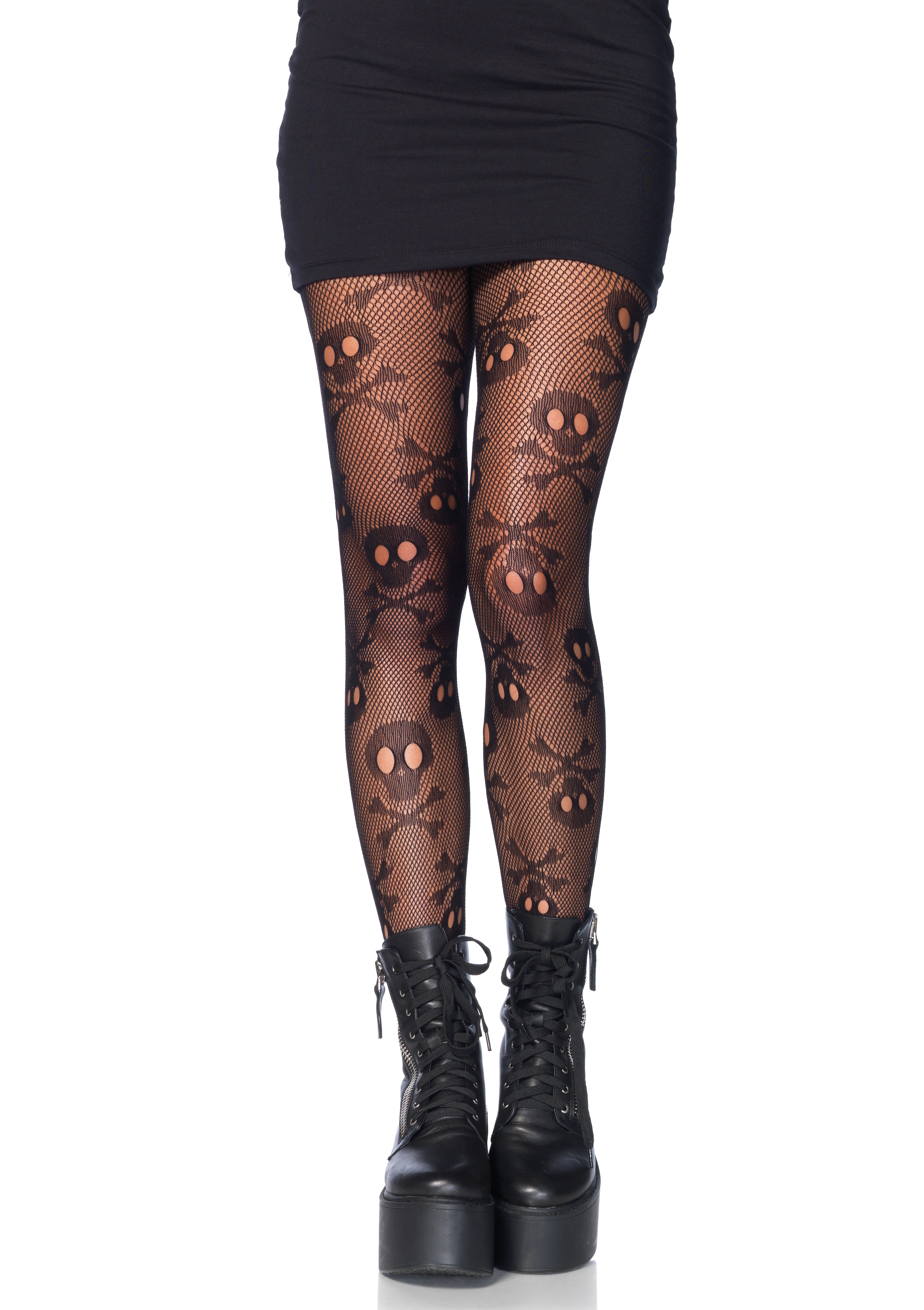 Pirate Booty Skull Net Pantyhose - One Size