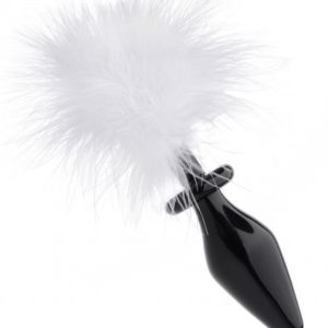 Fluffer Bunny Tail Glass Anal Plug