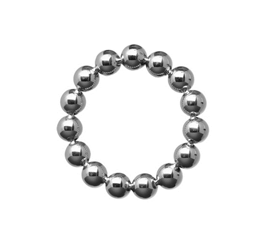 Meridian 2-Inch Stainless Steel Beaded Cockring