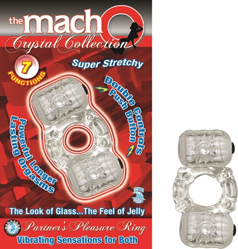 The Macho Crystal Collection Partners Pleasure Ring Clear