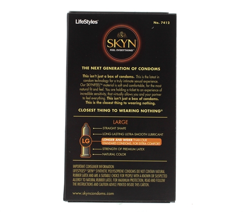 Lifestyles Skyn Large Lubricated Condoms - 12 Pack