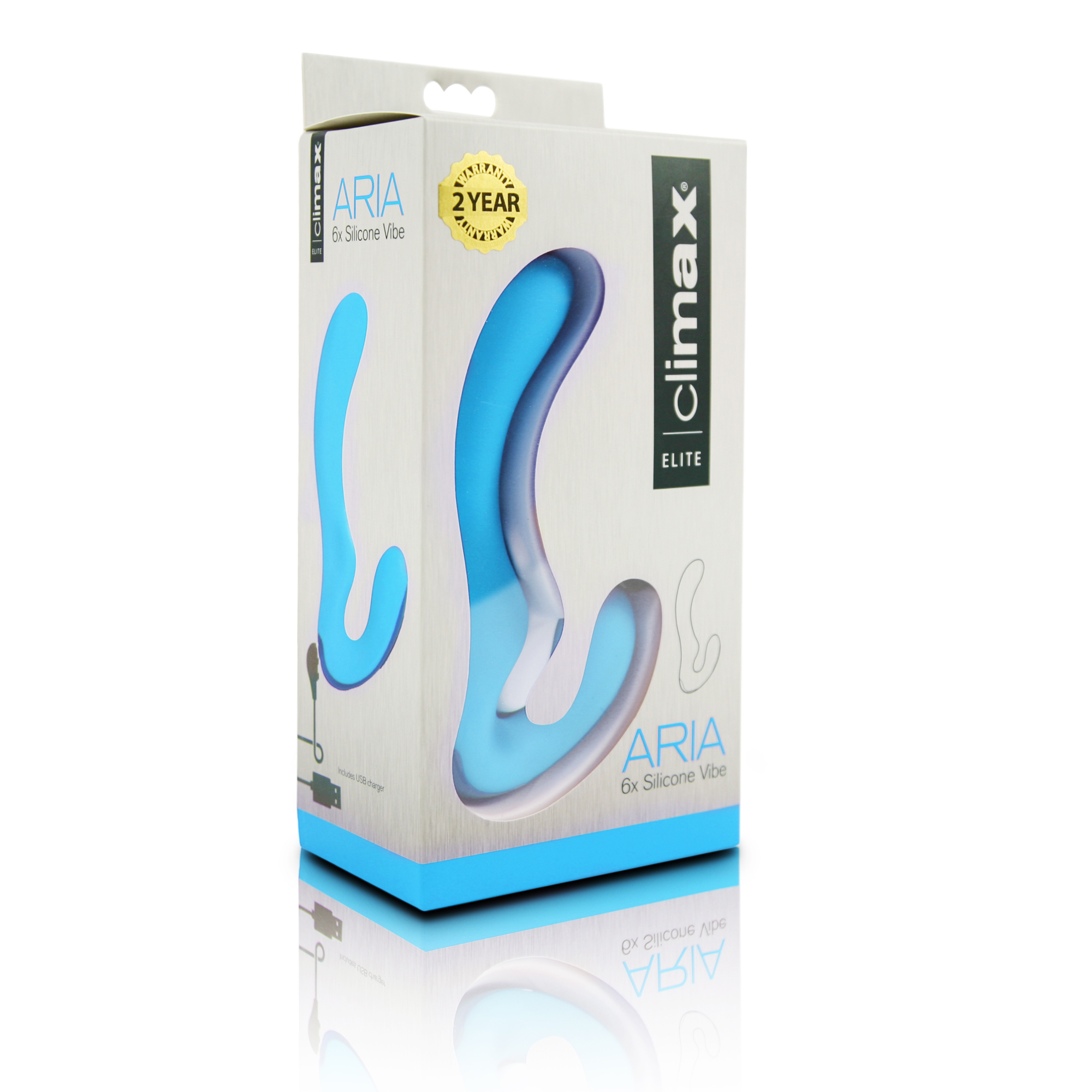 Climax Elite Ariel - Rechargeable 6x Silicone  Vibe - Blue