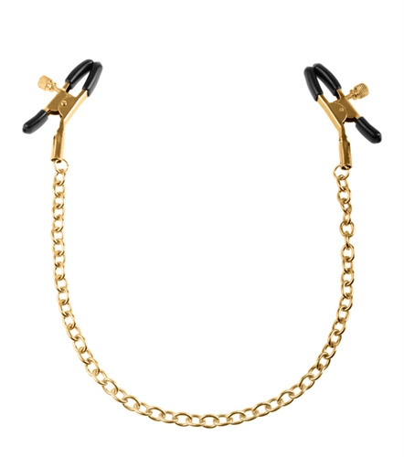 Fetish Fantasy Gold Chain Nipple Clamps - Gold