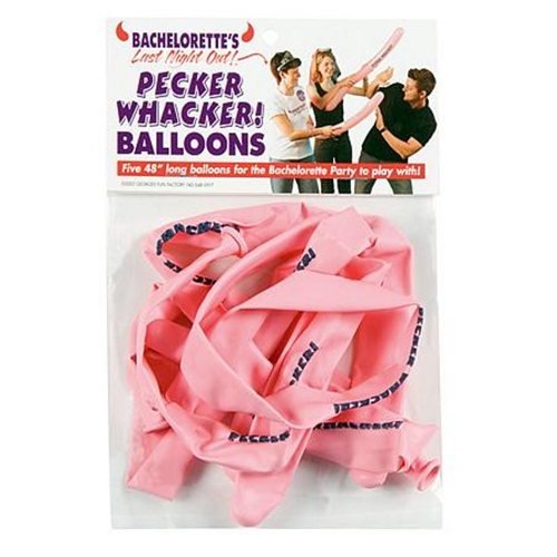 Bachelorette's Last Night Out! Pecker Whacker Balloons - 5 Pack