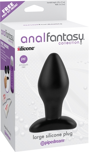 Anal Fantasy Collection Large Silicone Plug - Black