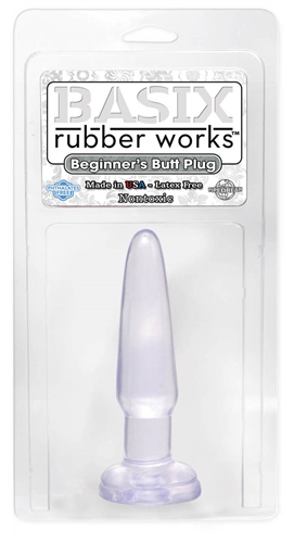 Basix 3.5 Inch Beginners Butt Plug - Clear