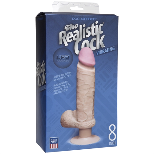 The Realistic Cock Ultraskyn Vibrating 8" - Vanilla