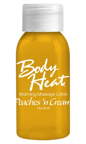 Body Heat Warming Massage Lotion - 1 Fl. Oz. - Peaches n' Cream