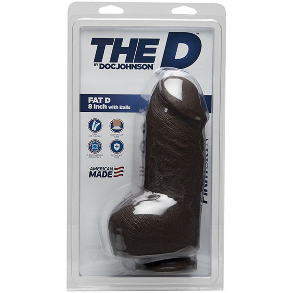 The D - Fat D - 8 Inch With Balls - Firmskyn -  Chocolate
