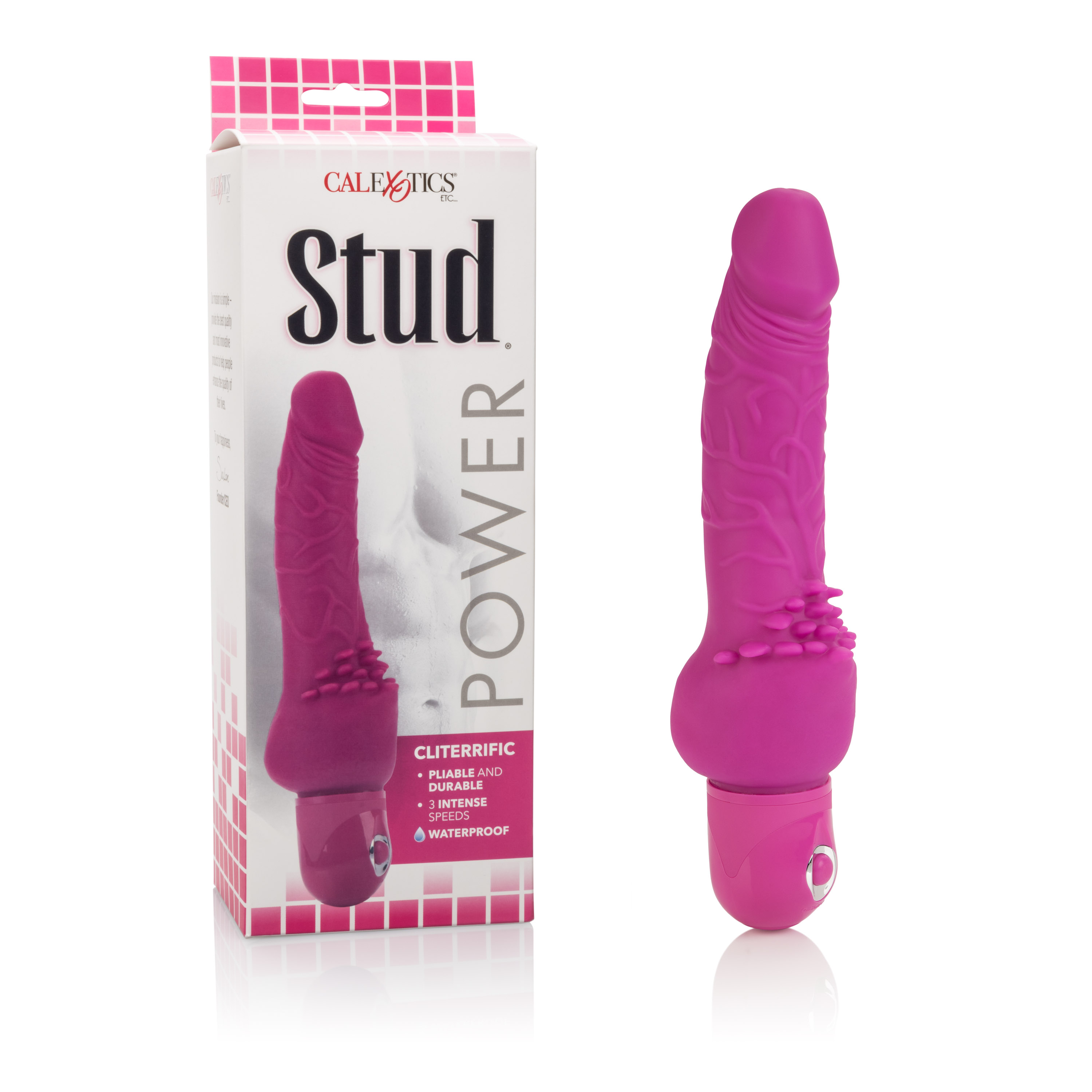 Waterproof Power Stud Cliterrific Dong - Pink